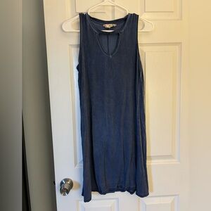 Pink Rose Blue No Sleeve Tunic/Dress